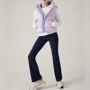 Athleta Girl High Rise Chit Chat Flare Pant Navy Blue Yoga Dance Travel XS/6